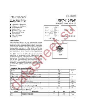 IRF7413PBF datasheet  